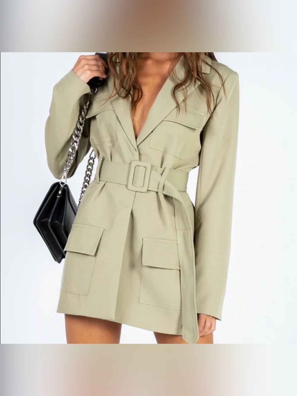 Lioness Mini Blazer Dress in Green xxs